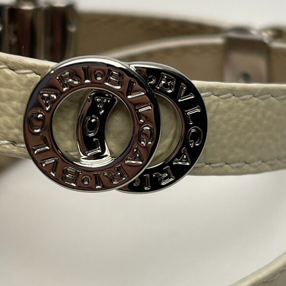 BVLGARI Double Coiled Ivory Leather Double Wrap Bracelet - Preowned - Picture 3 of 6